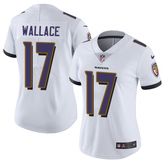 Women's Nike Baltimore Ravens #17 Mike Wallace White Vapor Untouchable Limited Player NFL Jersey - Ujersey