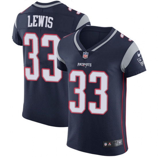 Men's Nike New England Patriots #33 Dion Lewis Navy Blue Team Color Vapor Untouchable Elite Player NFL Jersey - Ujersey