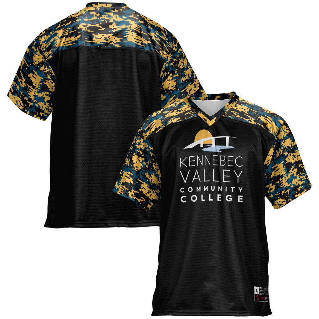 Men's GameDay Greats Black Kennebec Valley Community College Football Jersey - ujerseystore