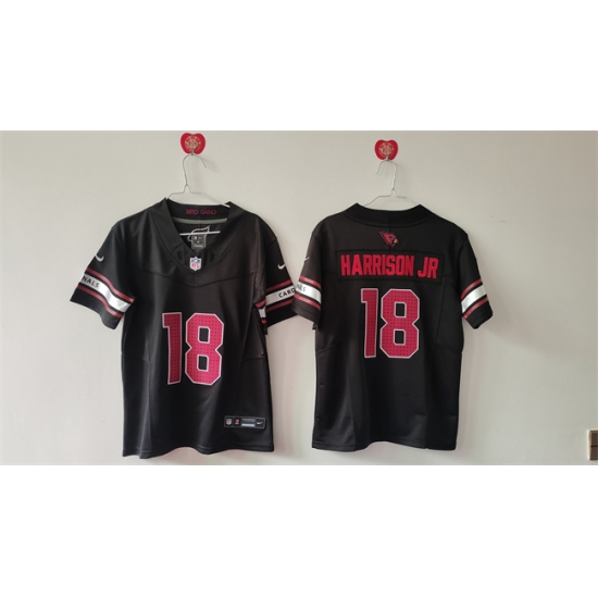 Youth Arizona Cardinals #18 Marvin Harrison Jr Black 2024 Draft F.U.S.E Vapor Untouchable Limited Stitched Football Jersey