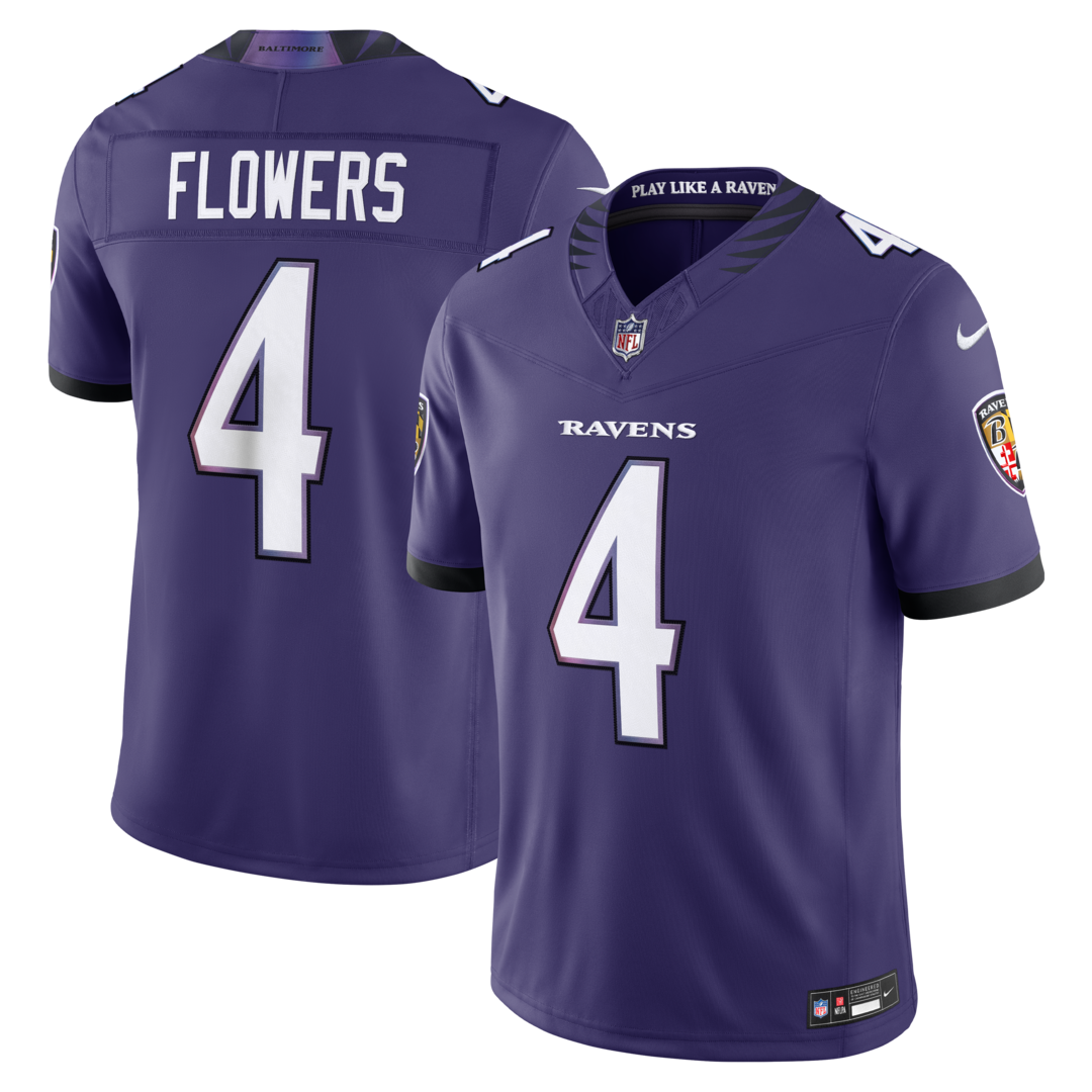 Men's Baltimore Ravens Zay Flowers Nike Purple Team Vapor F.U.S.E. Stitched Limited Jersey - U-jersey