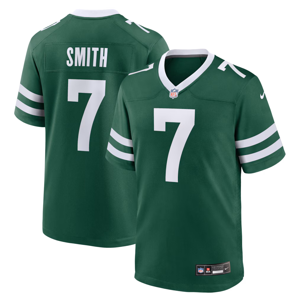 Men's New York Jets Geno Smith Nike Legacy Green Game Jersey - ujerseystore