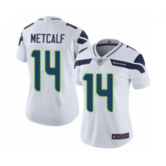 Women's Seattle Seahawks #14 D.K. Metcalf White Vapor Untouchable Limited Player Football Jersey - Ujersey