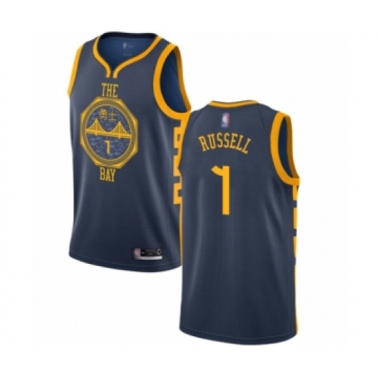 Youth Golden State Warriors #1 D'Angelo Russell Swingman Navy Blue Basketball Jersey - City Edition - Ujersey