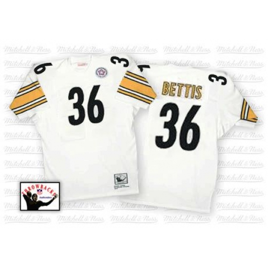 Mitchell And Ness Pittsburgh Steelers #36 Jerome Bettis White Authentic Throwback NFL Jersey - Ujersey