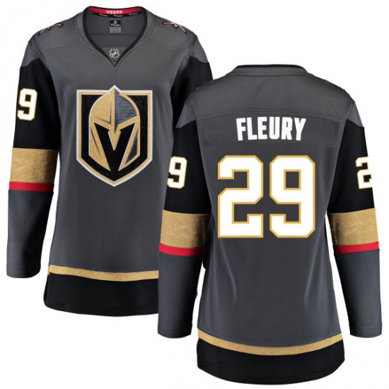 Women's Vegas Golden Knights #29 Marc-Andre Fleury Authentic Black Home Fanatics Branded Breakaway NHL Jersey