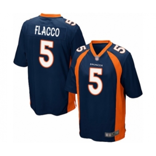 Men's Denver Broncos #5 Joe Flacco Game Navy Blue Alternate Football Jersey - Ujersey