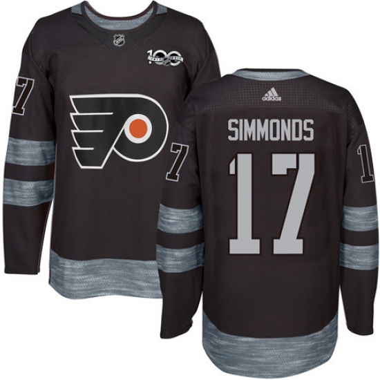 Men's Adidas Philadelphia Flyers #17 Wayne Simmonds Premier Black 1917-2017 100th Anniversary NHL Jersey - Ujersey