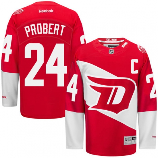 Men's Reebok Detroit Red Wings #24 Bob Probert Premier Red 2016 Stadium Series NHL Jersey - Ujersey