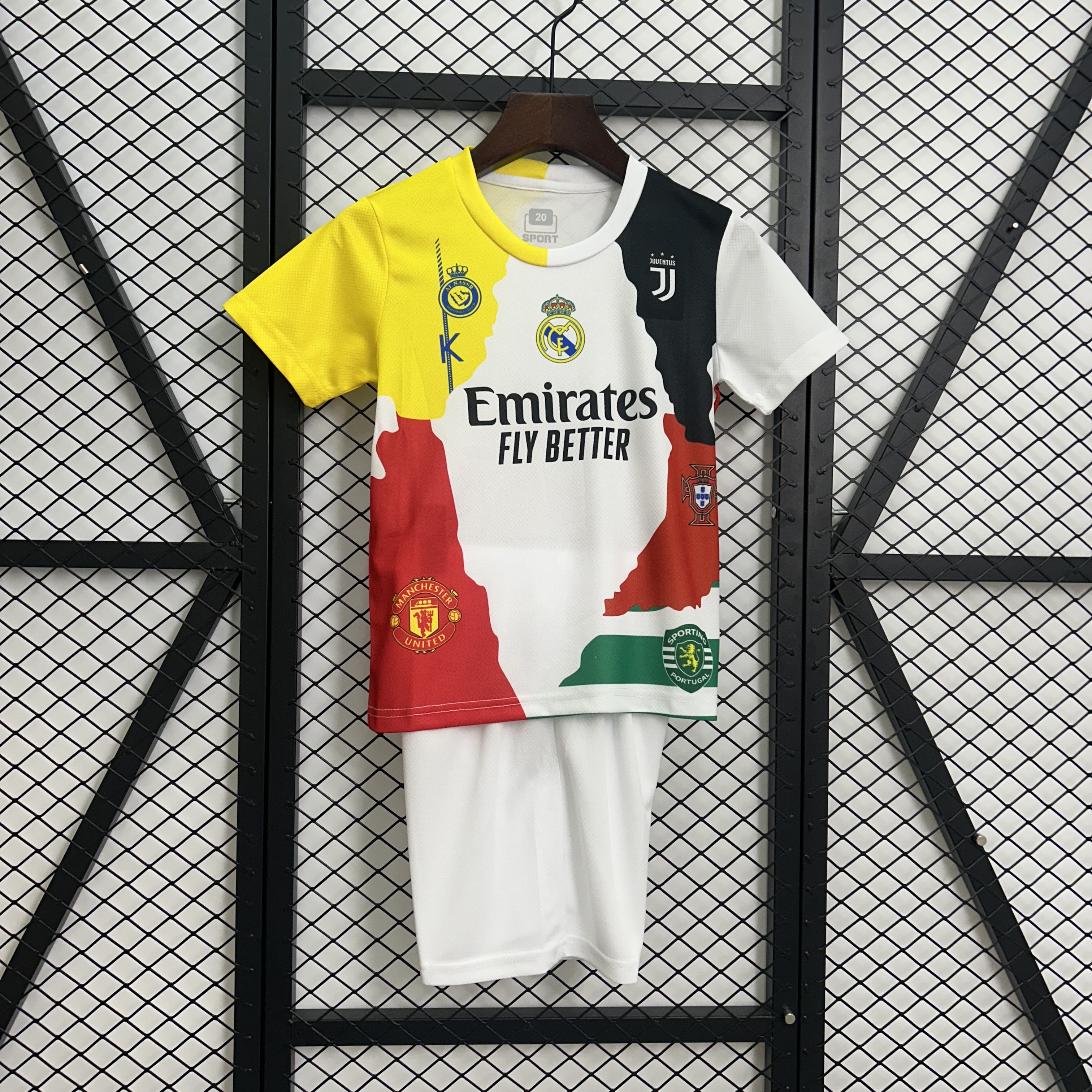 Cristiano Ronaldo Commemorative Edition Kids Kit Jersey+Shorts 2025/26 - All Club Mix