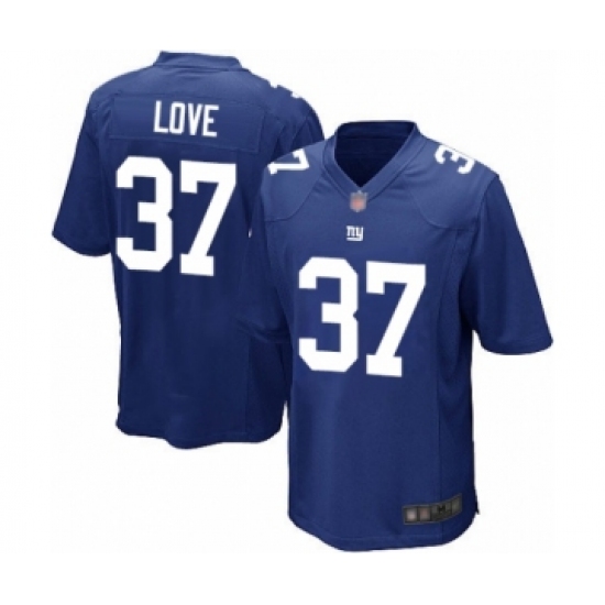 Men's New York Giants #37 Julian Love Game Royal Blue Team Color Football Jersey - Ujersey