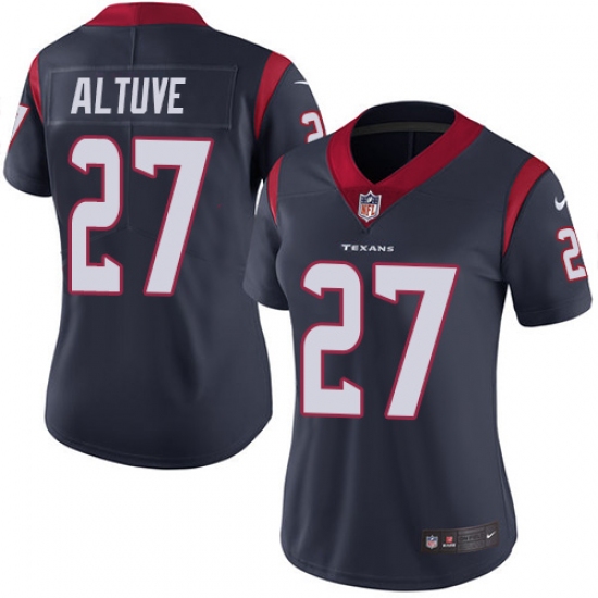 Women's Nike Houston Texans #27 Jose Altuve Elite Navy Blue Team Color NFL Jersey - Ujersey