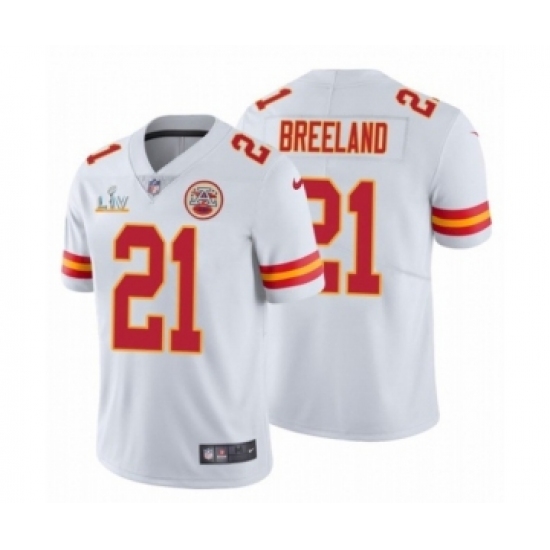 Women's  Kansas City Chiefs #21 Bashaud Breeland White 2021 Super Bowl LV Jersey - Ujersey
