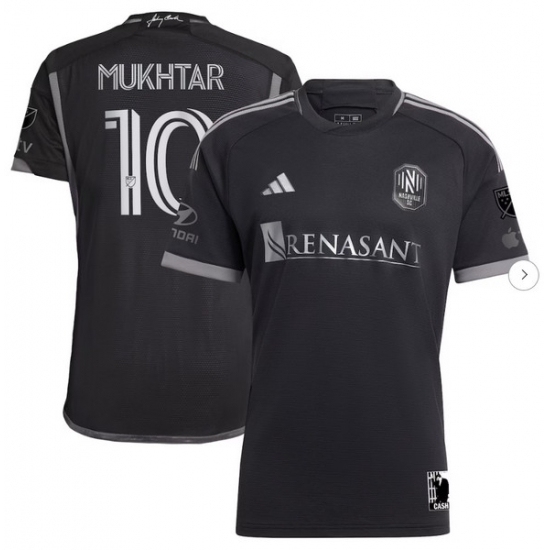 Mens Nashville SC Hany Mukhtar adidas Black 2023 Man In Black Kit Authentic Player Jersey - Ujersey