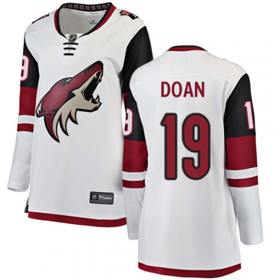 Women's Arizona Coyotes #19 Shane Doan Authentic White Away Fanatics Branded Breakaway NHL Jersey - Ujersey
