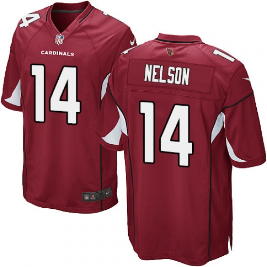 Men's Nike Arizona Cardinals #14 J.J. Nelson Game Red Team Color NFL Jersey - Ujersey