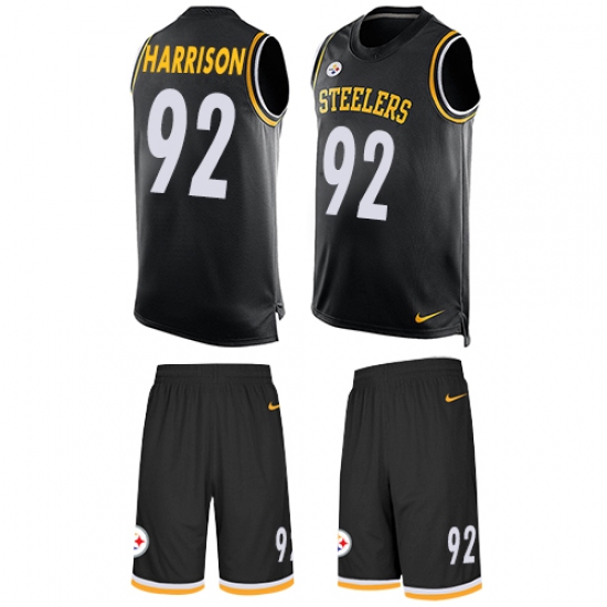 Men's Nike Pittsburgh Steelers #92 James Harrison Limited Black Tank Top Suit NFL Jersey - Ujersey