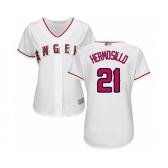 Women's Los Angeles Angels of Anaheim #21 Michael Hermosillo Authentic White Home Cool Base Baseball Player Jersey - Ujersey