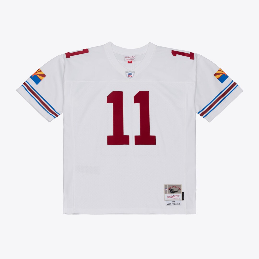 Men's Arizona Cardinals Larry Fitzgerald Mitchell & Ness White 2004 Legacy Replica Player Jersey