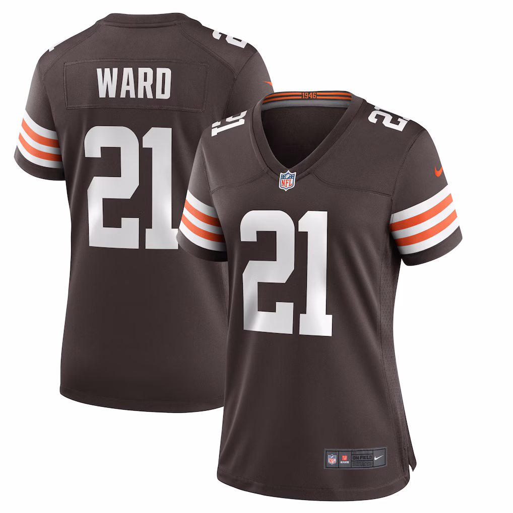 Women's Cleveland Browns Denzel Ward Nike Brown Player Game Jersey - Ujersey Shop