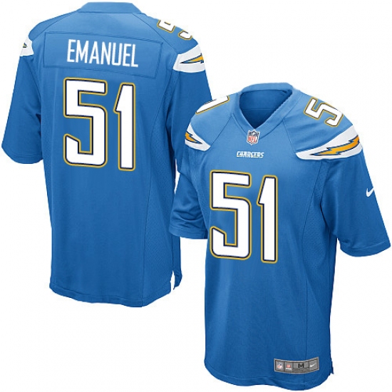 Men's Nike Los Angeles Chargers #51 Kyle Emanuel Game Electric Blue Alternate NFL Jersey - Ujersey