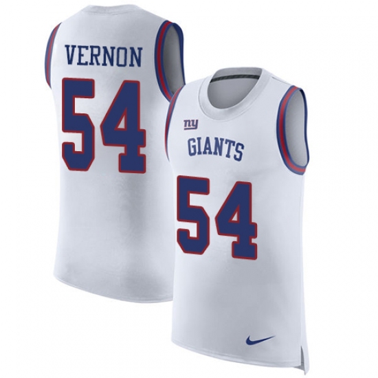 Men's Nike New York Giants #54 Olivier Vernon Limited White Rush Player Name & Number Tank Top NFL Jersey - Ujersey
