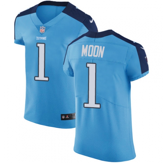 Men's Nike Tennessee Titans #1 Warren Moon Light Blue Team Color Vapor Untouchable Elite Player NFL Jersey - Ujersey