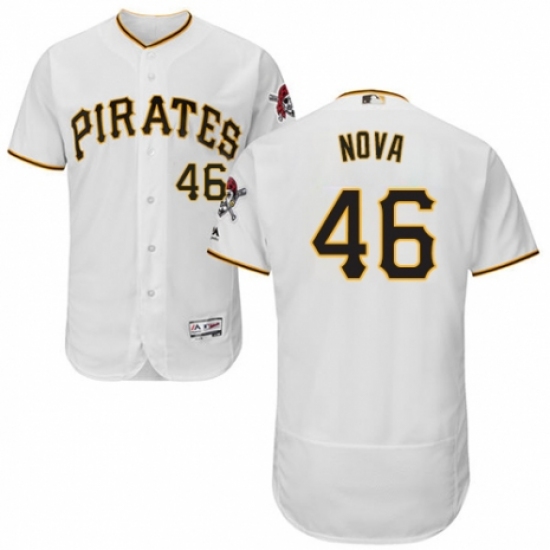 Men's Majestic Pittsburgh Pirates #46 Ivan Nova White Home Flex Base Authentic Collection MLB Jersey - Ujersey