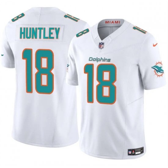 Men's Miami Dolphins #18 Tyler Huntley White 2024 F.U.S.E Vapor Limited Stitched Football Jersey - Ujersey