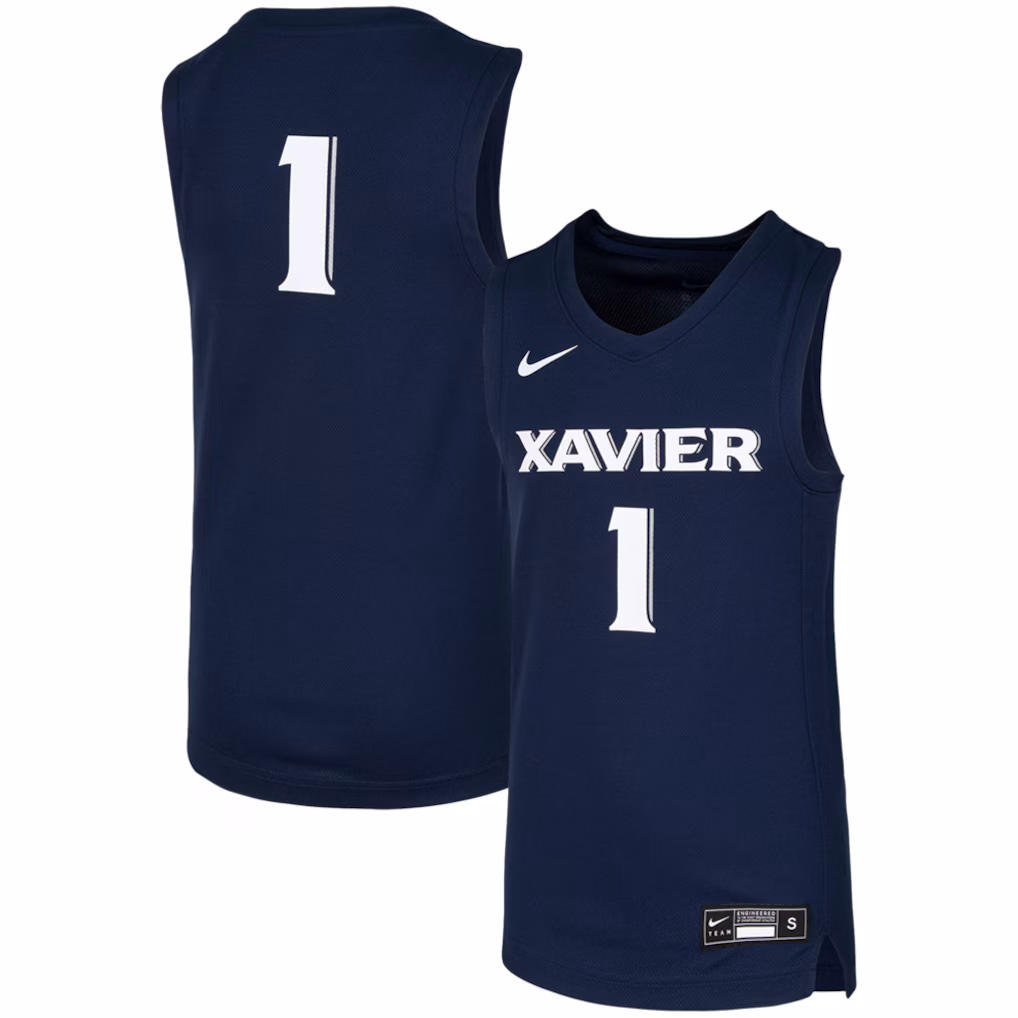 Youth Nike #1 Navy Xavier Musketeers Replica Team Basketball Jersey - Ujersey Shop