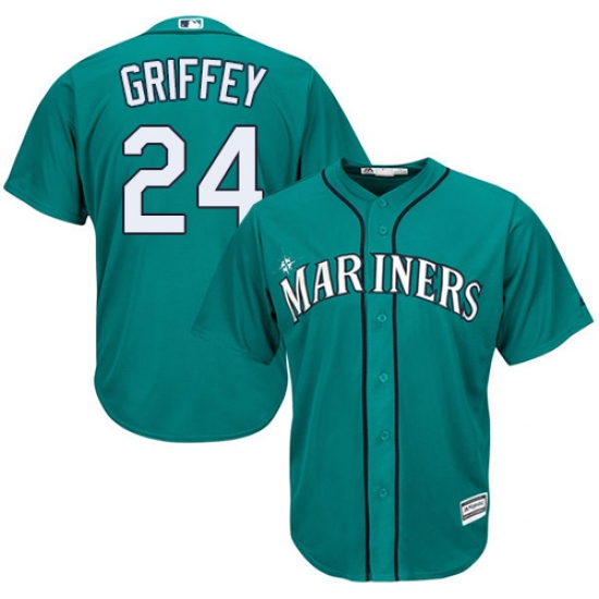 Youth Majestic Seattle Mariners #24 Ken Griffey Authentic Teal Green Alternate Cool Base MLB Jersey - Ujersey