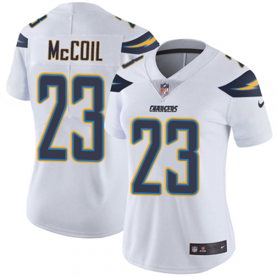 Women's Nike Los Angeles Chargers #23 Dexter McCoil White Vapor Untouchable Limited Player NFL Jersey - Ujersey