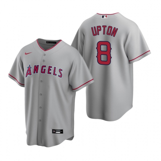 Men's Nike Los Angeles Angels #8 Justin Upton Red Alternate Stitched Baseball Jersey - Ujersey