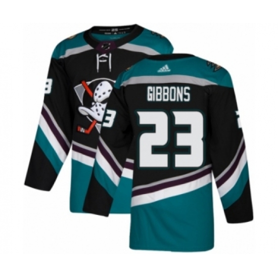 Men's Adidas Anaheim Ducks #23 Brian Gibbons Premier Black Teal Alternate NHL Jersey - Ujersey