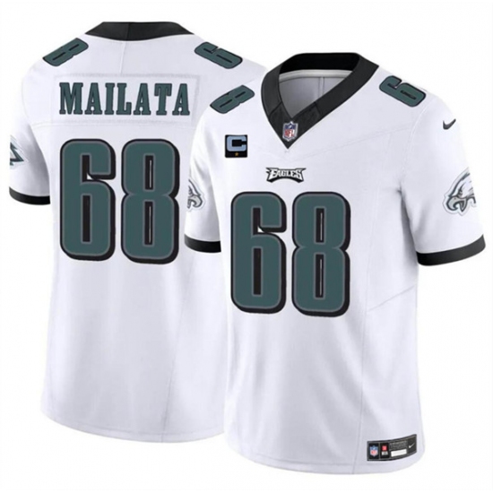 Men's Philadelphia Eagles #68 Jordan Mailata White F.U.S.E. With 1-Star C Vapor Untouchable Limited Football Stitched Jersey - Ujersey