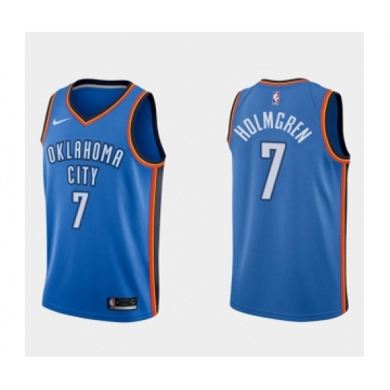 Men's Oklahoma City Thunder #7 Chet Holmgren 2022 Draft Blue Stitched NBA Jersey - Ujersey