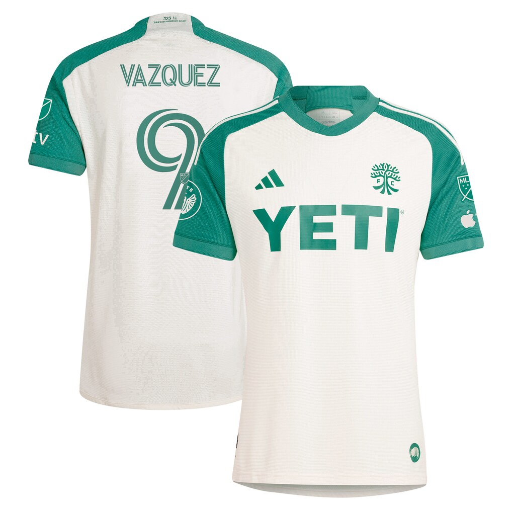 Men's Austin FC Brandon Vazquez adidas Tan 2024 The Armadillo Kit Authentic Player Jersey - Ujersey
