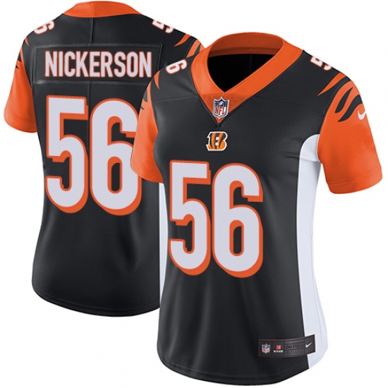 Women's Nike Cincinnati Bengals #56 Hardy Nickerson Black Team Color Vapor Untouchable Limited Player NFL Jersey - Ujersey