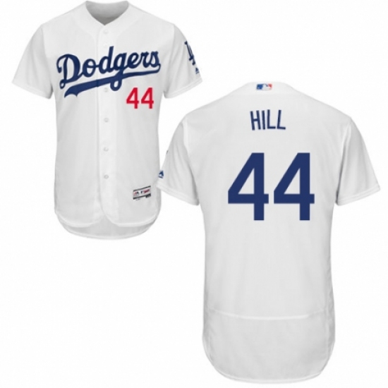 Men's Majestic Los Angeles Dodgers #44 Rich Hill White Home Flex Base Authentic Collection MLB Jersey - Ujersey