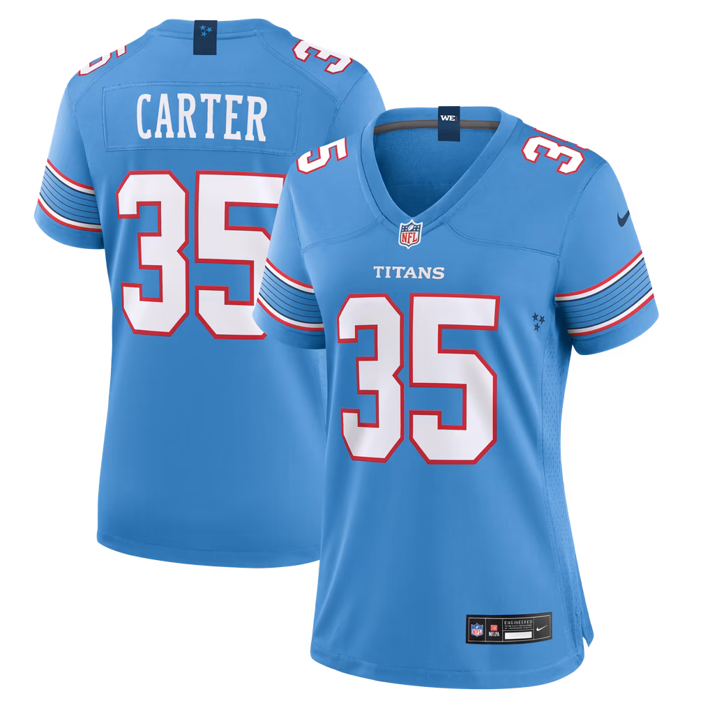 Women's Tennessee Titans Michael Carter Nike Light Blue Team Game Jersey - Ujersey