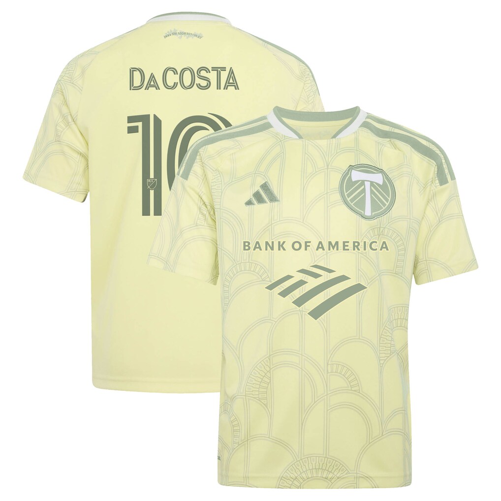 Youth Portland Timbers David Da Costa adidas Yellow 2026 Civic Stadium Kit Replica Jersey - Ujersey