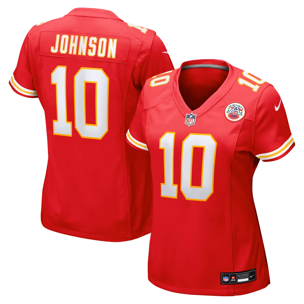 Women's Kansas City Chiefs Emmett Johnson Nike Red Team Game Jersey - ujerseystore