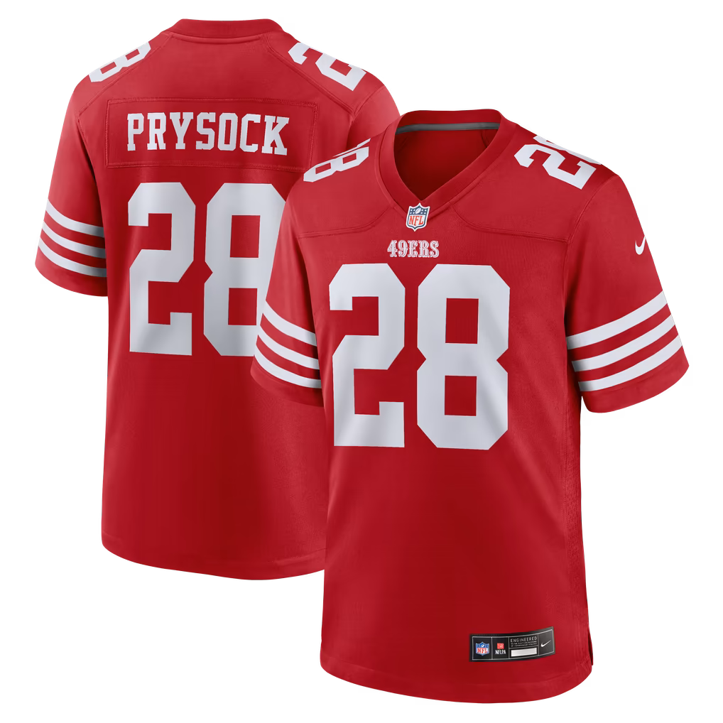 Men's San Francisco 49ers Ephesians Prysock Nike Scarlet Team Game Jersey - Ujersey
