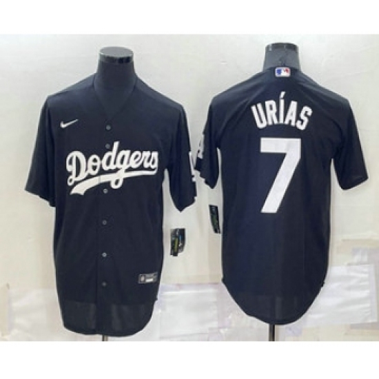 Men's Los Angeles Dodgers #7 Julio Urias Black Turn Back The Clock Stitched Cool Base Jersey - Ujersey