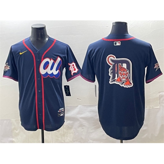 Men's American League Detroit Tigers Team Big Logo Navy 2025 All-Star Edition Limited Stitched Baseball Jersey - Ujersey