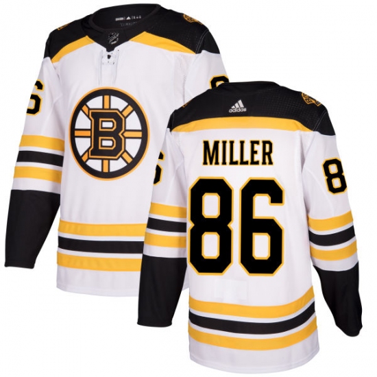 Men's Adidas Boston Bruins #86 Kevan Miller Authentic White Away NHL Jersey - Ujersey
