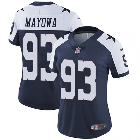 Women's Nike Dallas Cowboys #93 Benson Mayowa Navy Blue Throwback Alternate Vapor Untouchable Limited Player NFL Jersey - Ujersey