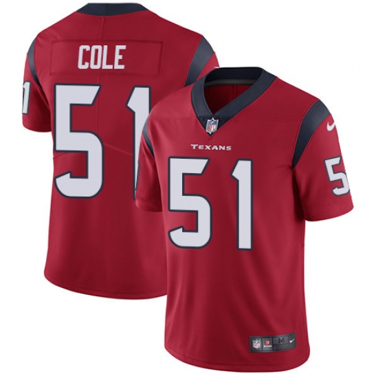Men's Nike Houston Texans #51 Dylan Cole Red Alternate Vapor Untouchable Limited Player NFL Jersey - Ujersey