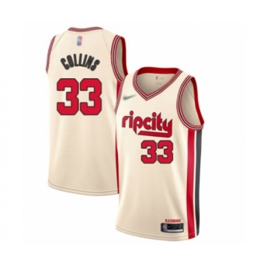 Men's Portland Trail Blazers #33 Zach Collins Swingman Cream Basketball Jersey - 2019 20 City Edition - Ujersey