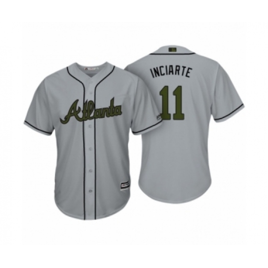 Youth Atlanta Braves #11 Ender Inciarte Gray 2017 Memorial Day Cool Base Jersey - Ujersey